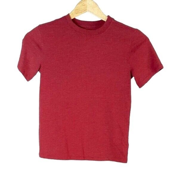 2/$15 Cherokee Boys T Shirt Red Size 6 7 Small Heather Crew Neck Short Sleeve - Picture 1 of 6
